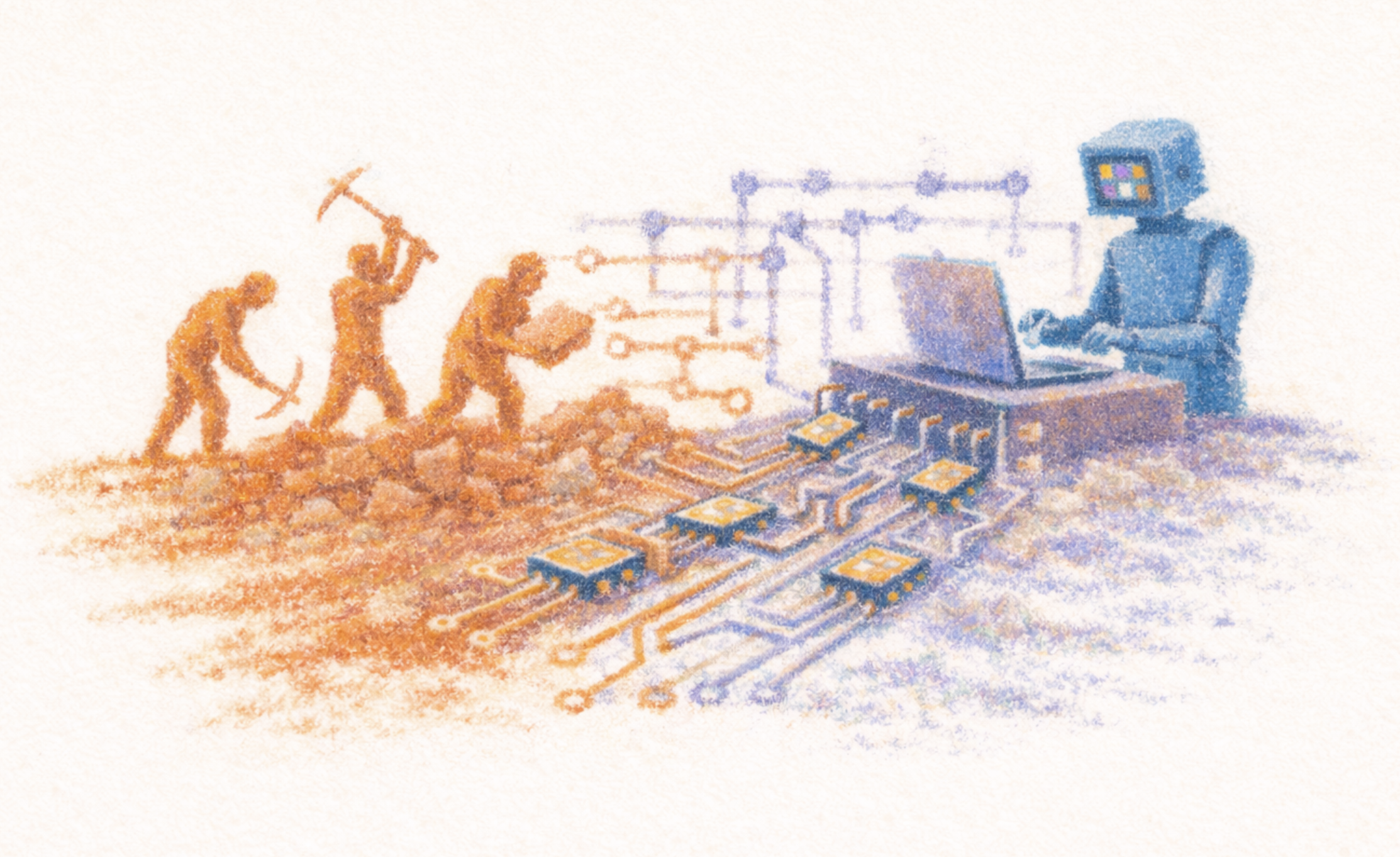 Painterly editorial cover art for The Real Guide to AI Coding Assistants.